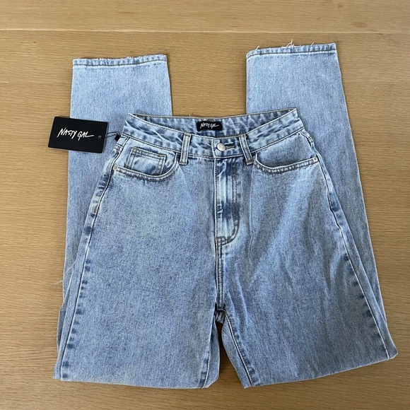 Women's Nasty Gal Size US 2 Acid Wash What You Say Distressed Jeans NWT New - Picture 4 of 9